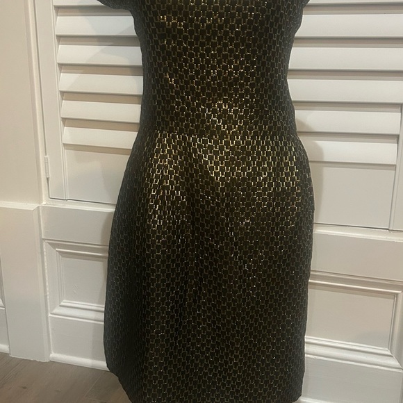 French Connection Gold and Black  Sheath Cocktail Dress - Picture 1 of 5
